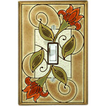 All Fired Up! Ltd. Jacobean Flower - Double Switch Cover