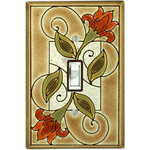 All Fired Up! Ltd. Jacobean Flower Double Switch