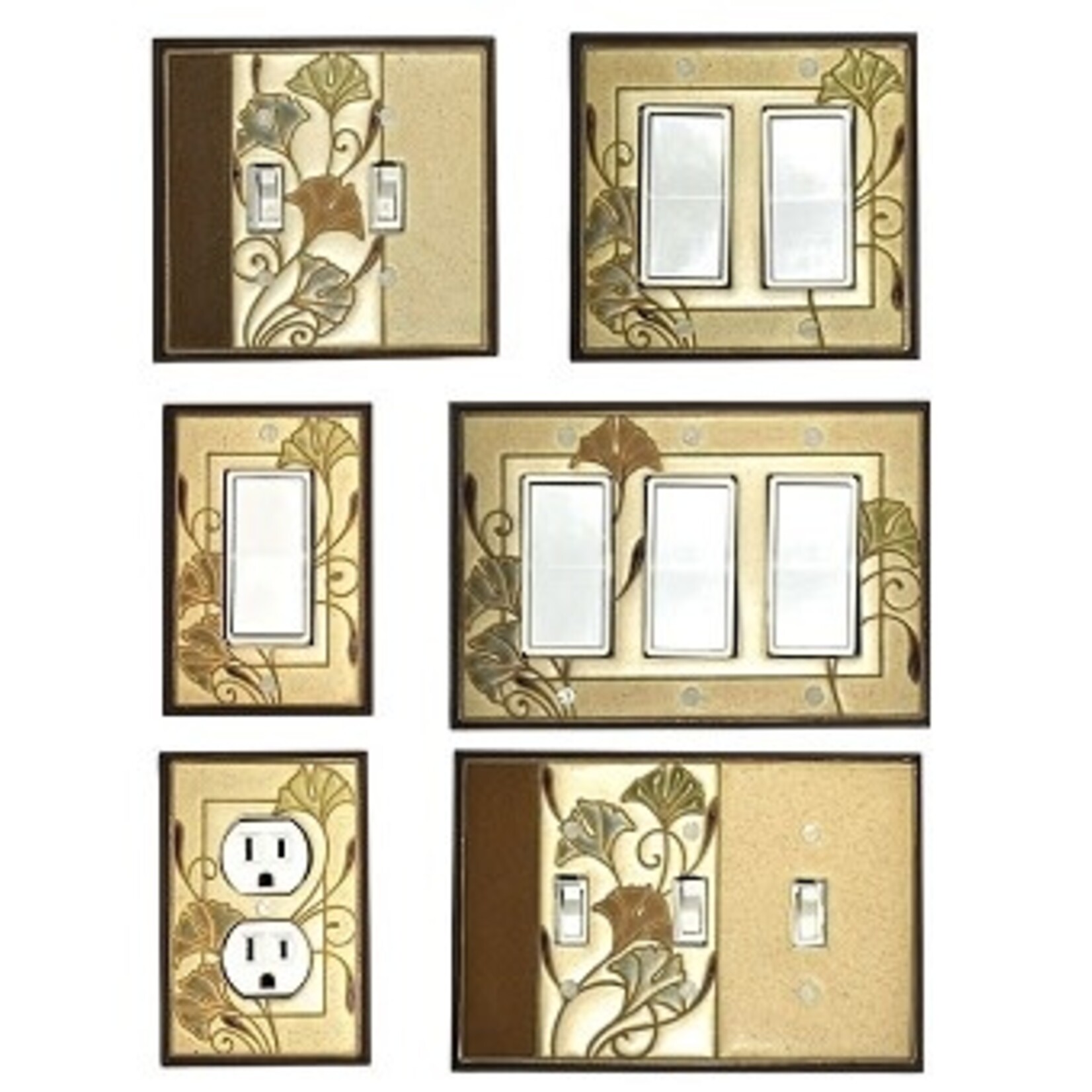 All Fired Up! Ltd. Gingko  - Double Switch Cover