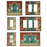 All Fired Up! Ltd. Mosaic Sunflower - Single Outlet Cover