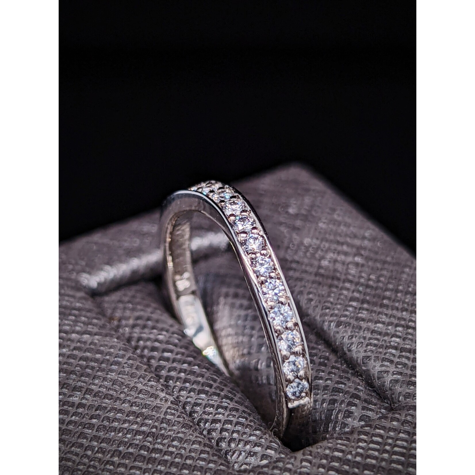 Modern Heirloom® Milgrain Engraved Contour Band, 11-Stone, 14KW