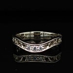 Modern Heirloom® Filigree Contour 3-Stone Band, 14KW