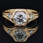 Modern Heirloom® 14KY Deco Hexagon Diamond Ring