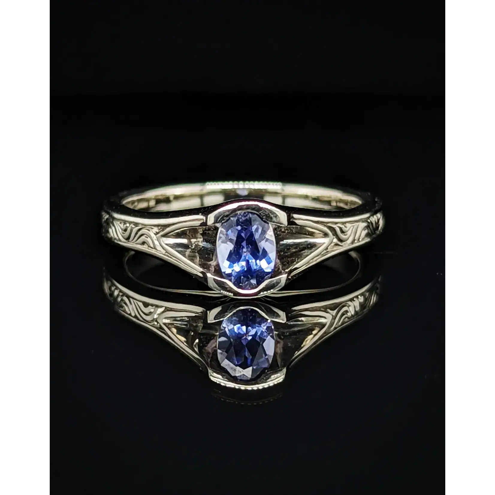 Modern Heirloom® Sapphire Bridge Engagement 14KW Ring