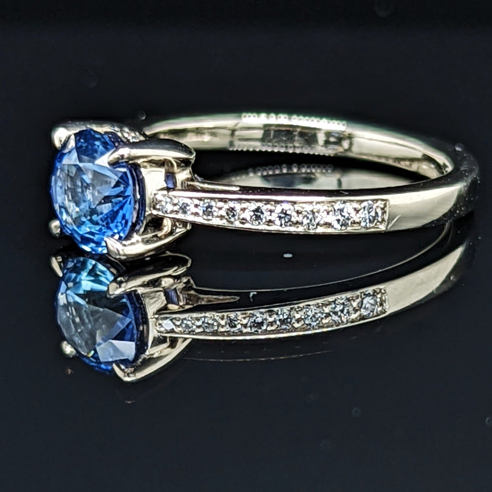 Modern Heirloom® 14KW Sapphire Solitaire Engagement Ring