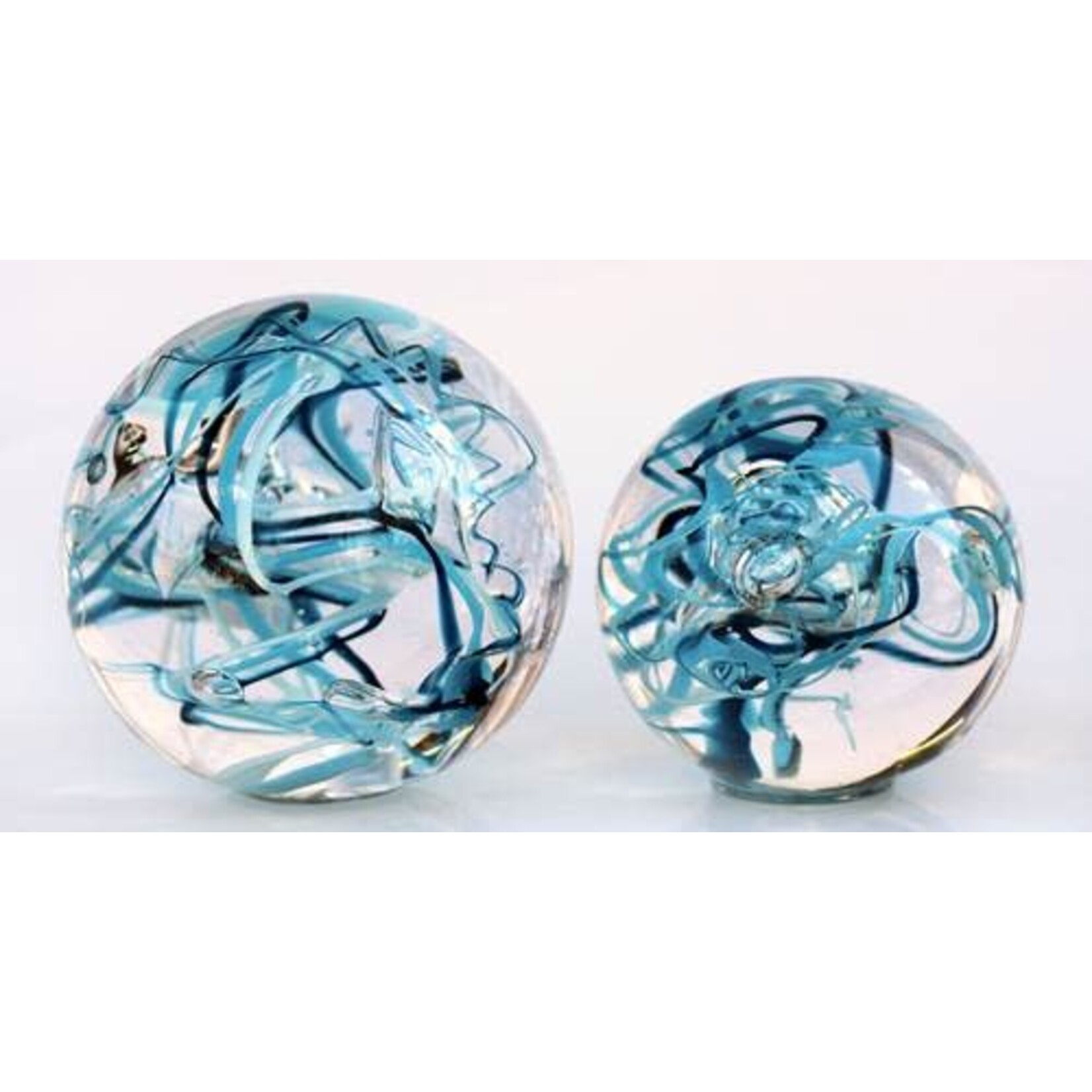 Glass Rocks Paperweight, Large Teal