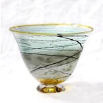 Glass Rocks Gray Lightning Bowl - Straight Top