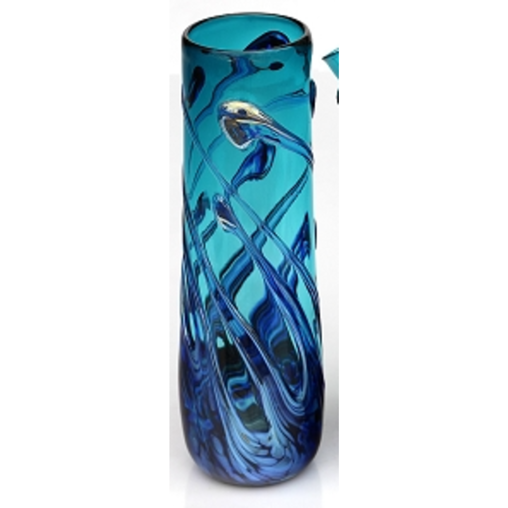 Glass Rocks Lily Pad Vase - Teal