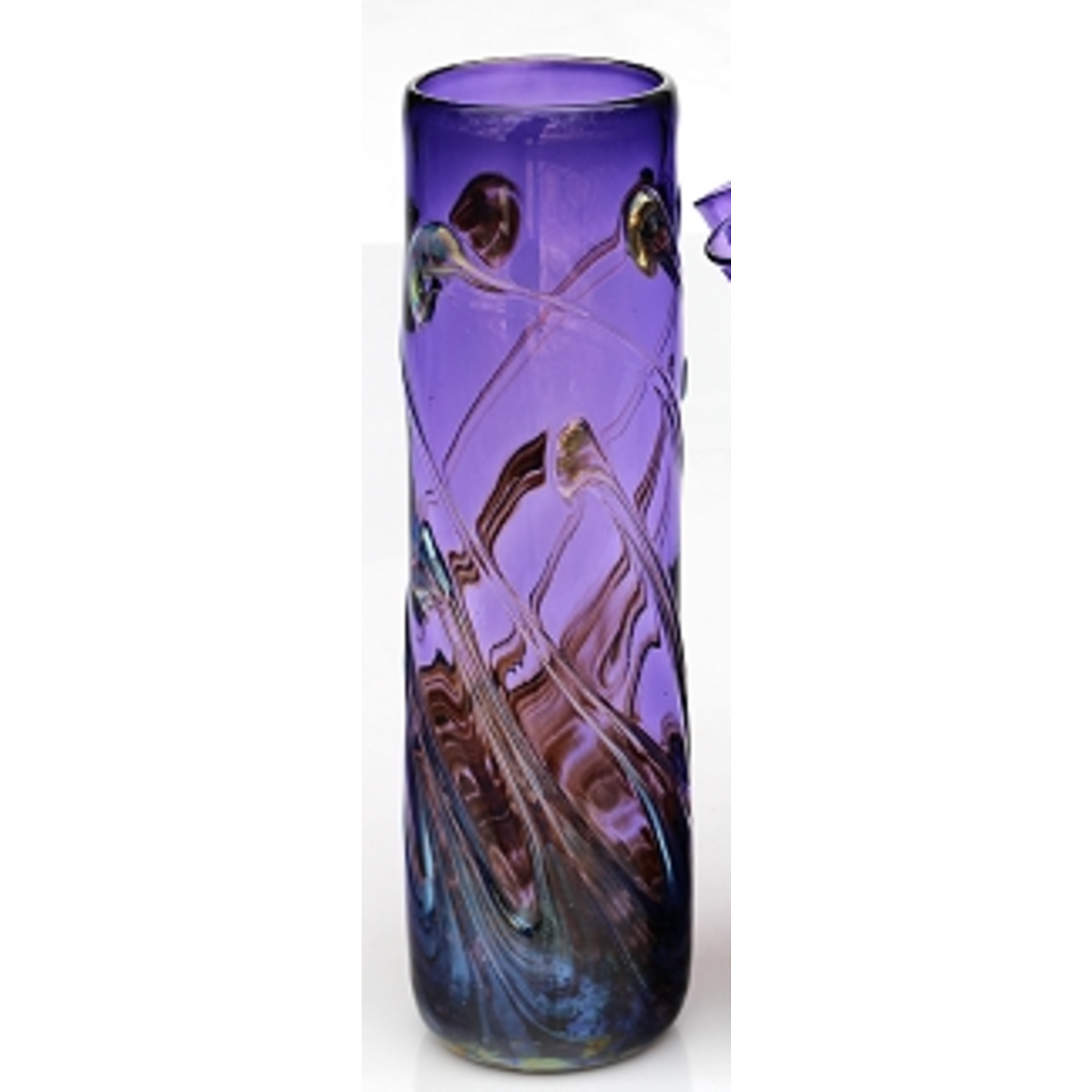 Glass Rocks Lily Pad Vase - Purple