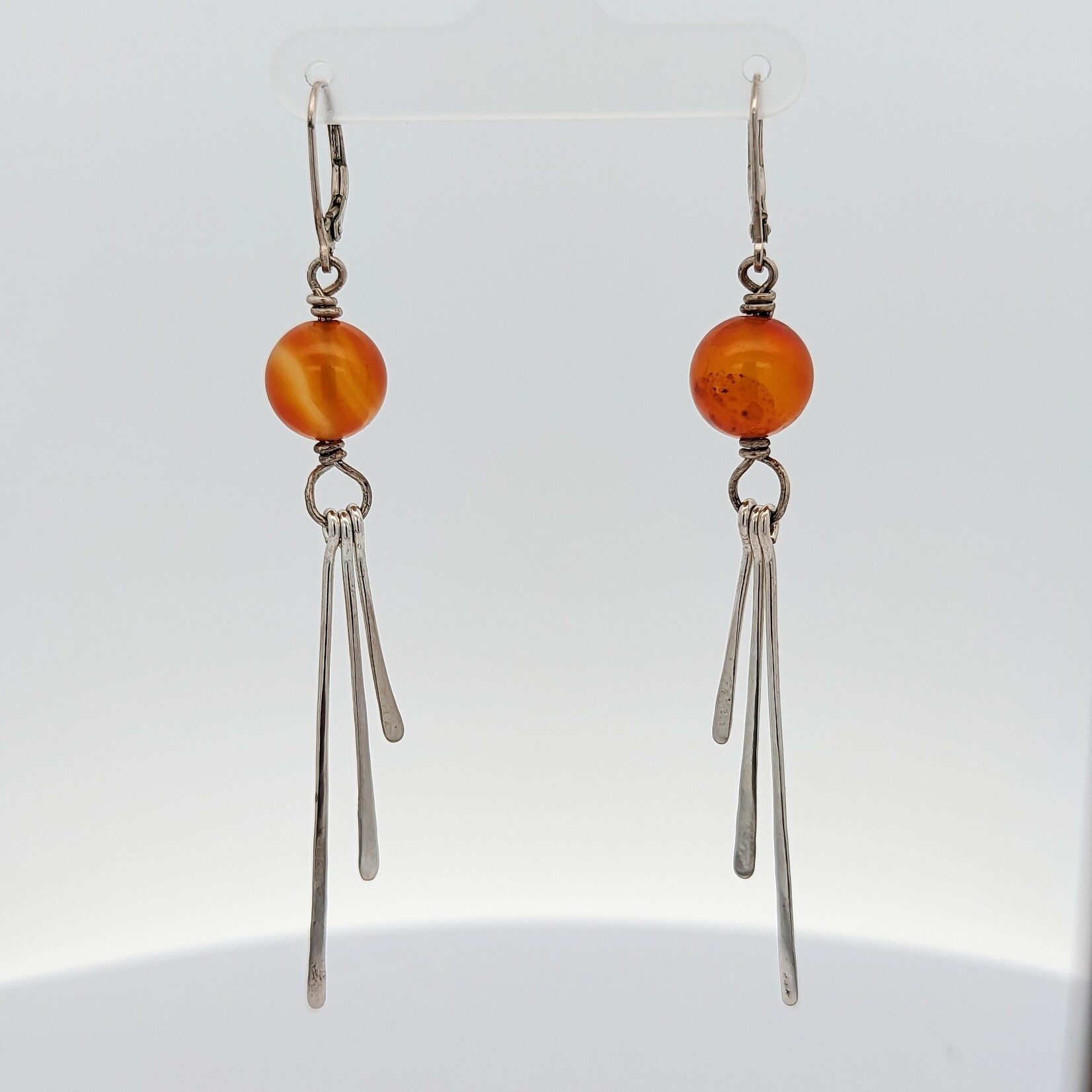 Modern Heirloom® Sterling & Carnelian Bead Drop Earrings