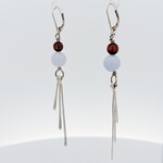 Modern Heirloom® Sterling Garnet & Chalcedony Bead Drop Earrings