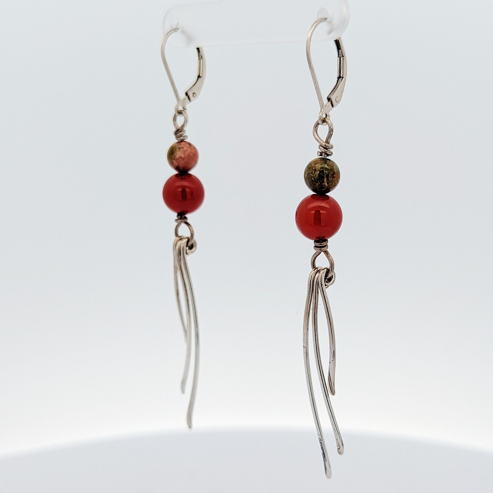 Modern Heirloom® Sterling Agate & Carnelian Bead Drop Earrings