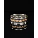 Modern Heirloom® Men's Sterling Ring w/ Braided Brass Detail