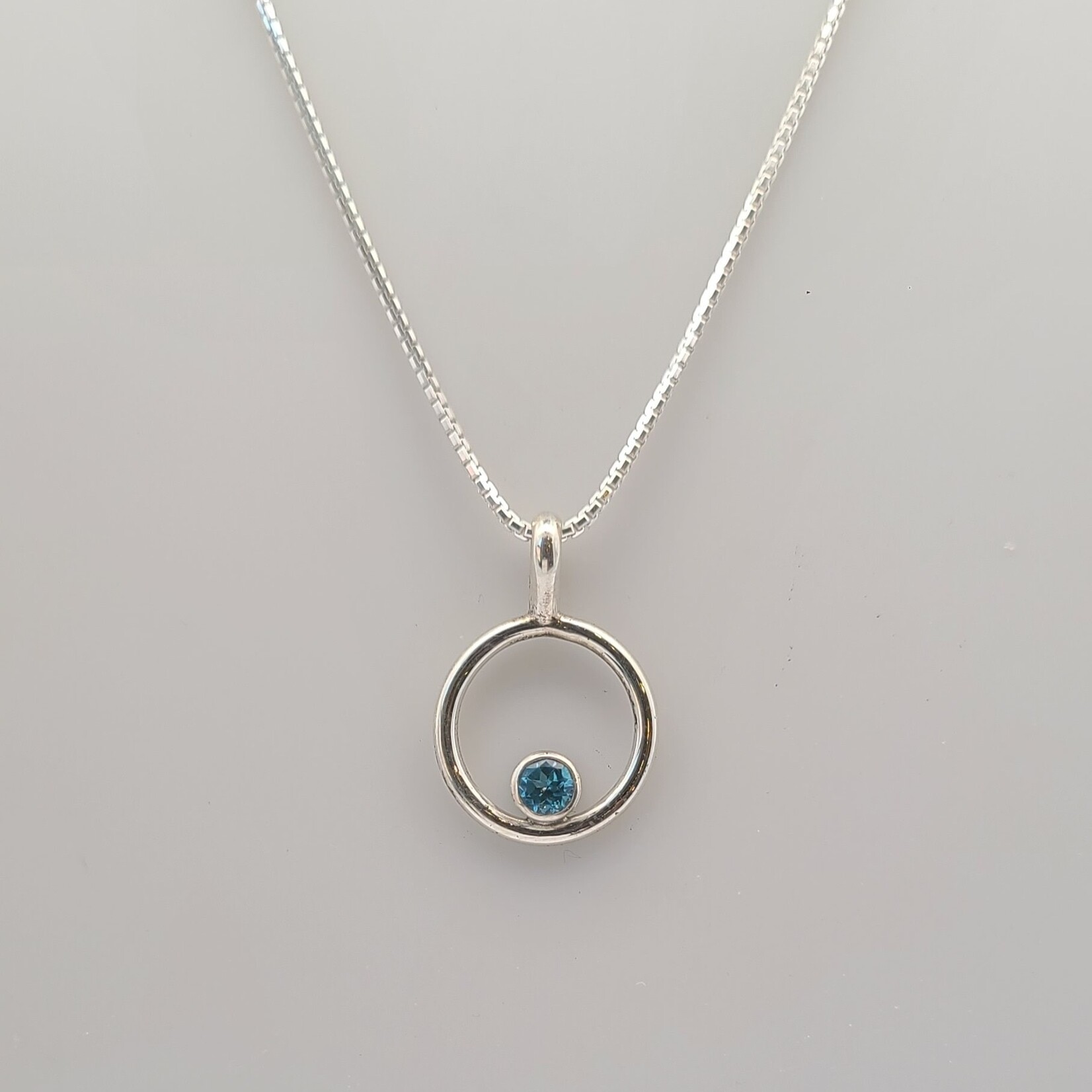Modern Heirloom® Micro Blue Topaz Circle Pendant