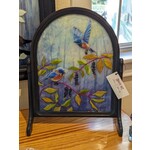 Deborah Hershey Designs "Bluebirds & Pokeberries" - Glass Art Original