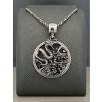 Modern Heirloom® Water Dragon Medallion, Sterling Silver on a 20" Chain