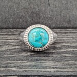 Carrie Nunes Jewelry Fern Patterned Ring w/ Turquoise