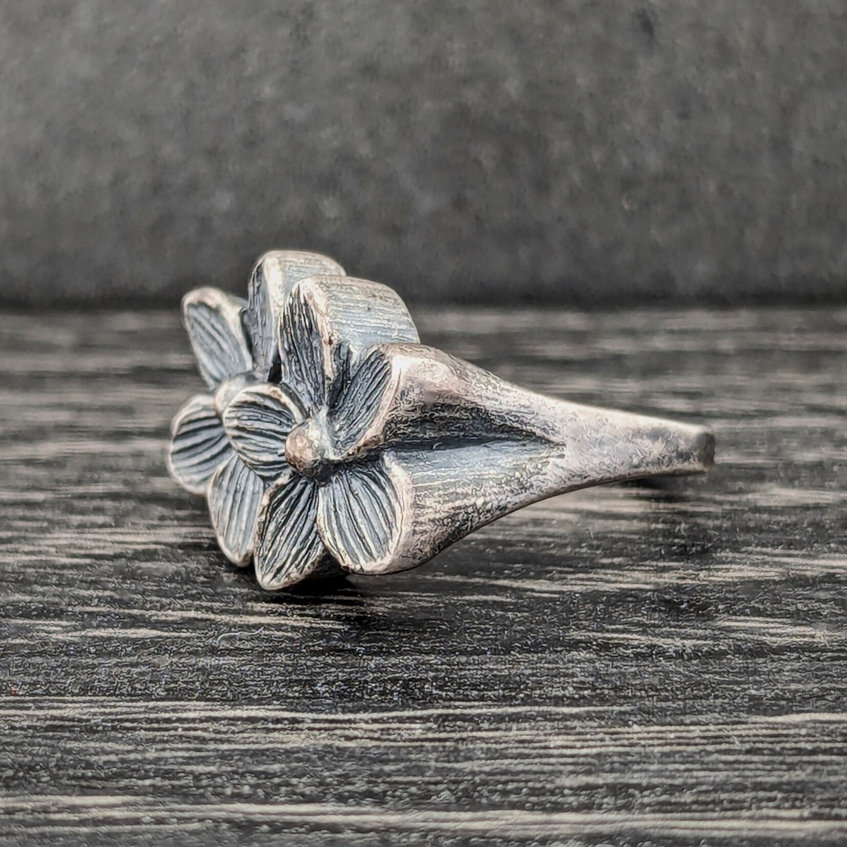 Carrie Nunes Jewelry Sculpted Two-Flower Ring