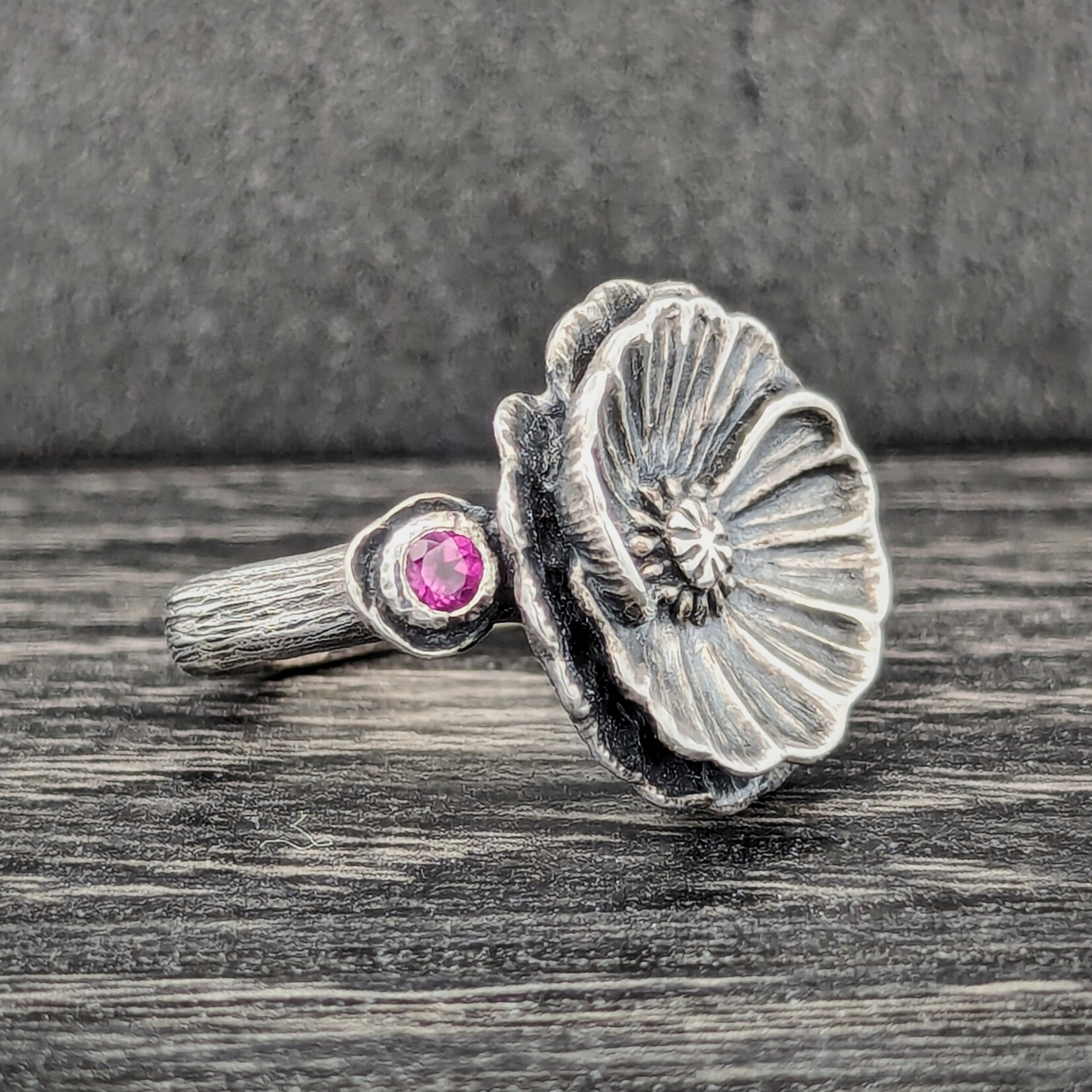 Carrie Nunes Jewelry Poppy Ring w/ Rhodalite Garnets