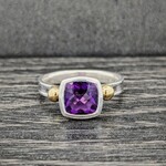 Carrie Nunes Jewelry Tall Bezel Cocktail Amethyst Ring