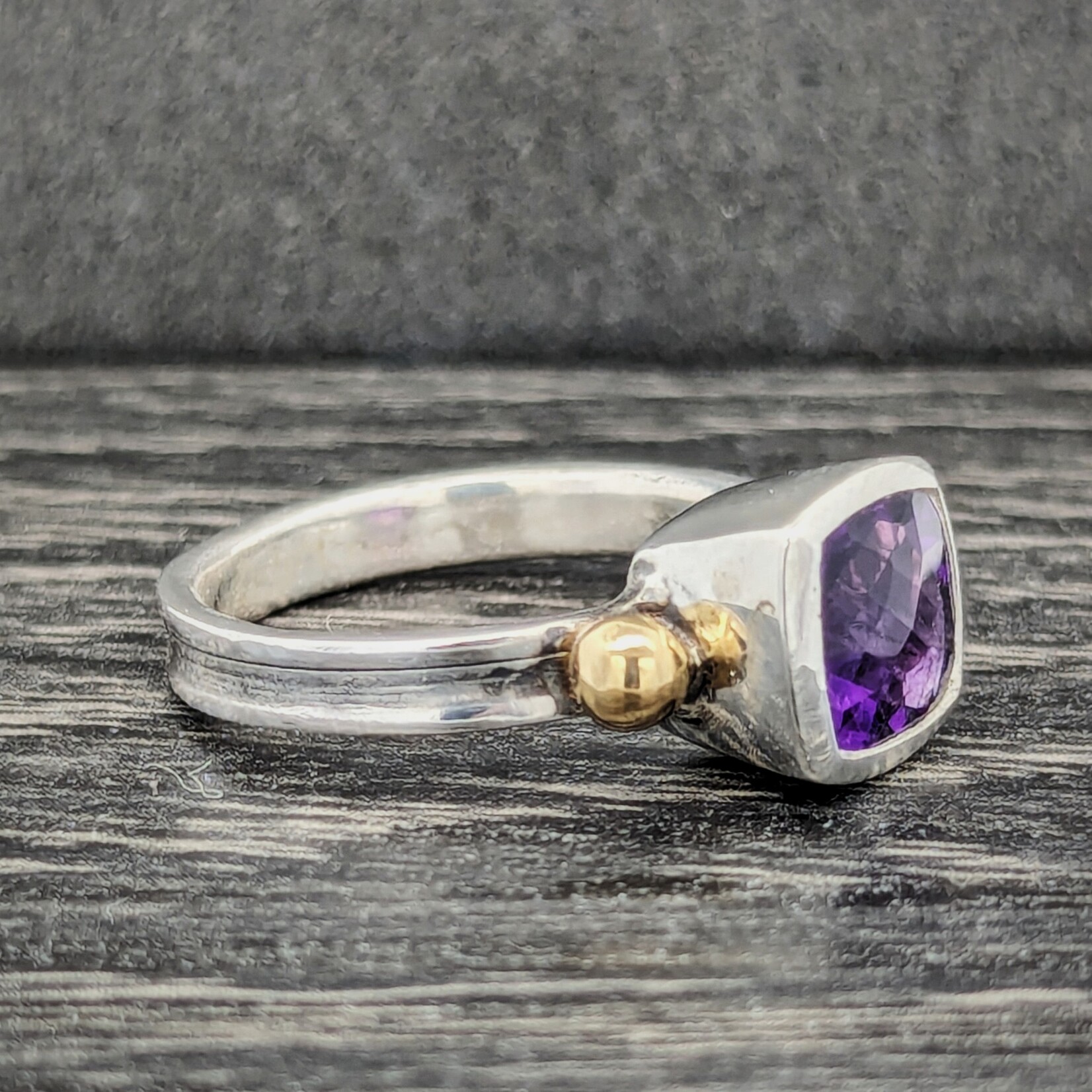 Carrie Nunes Jewelry Tall Bezel Cocktail Amethyst Ring