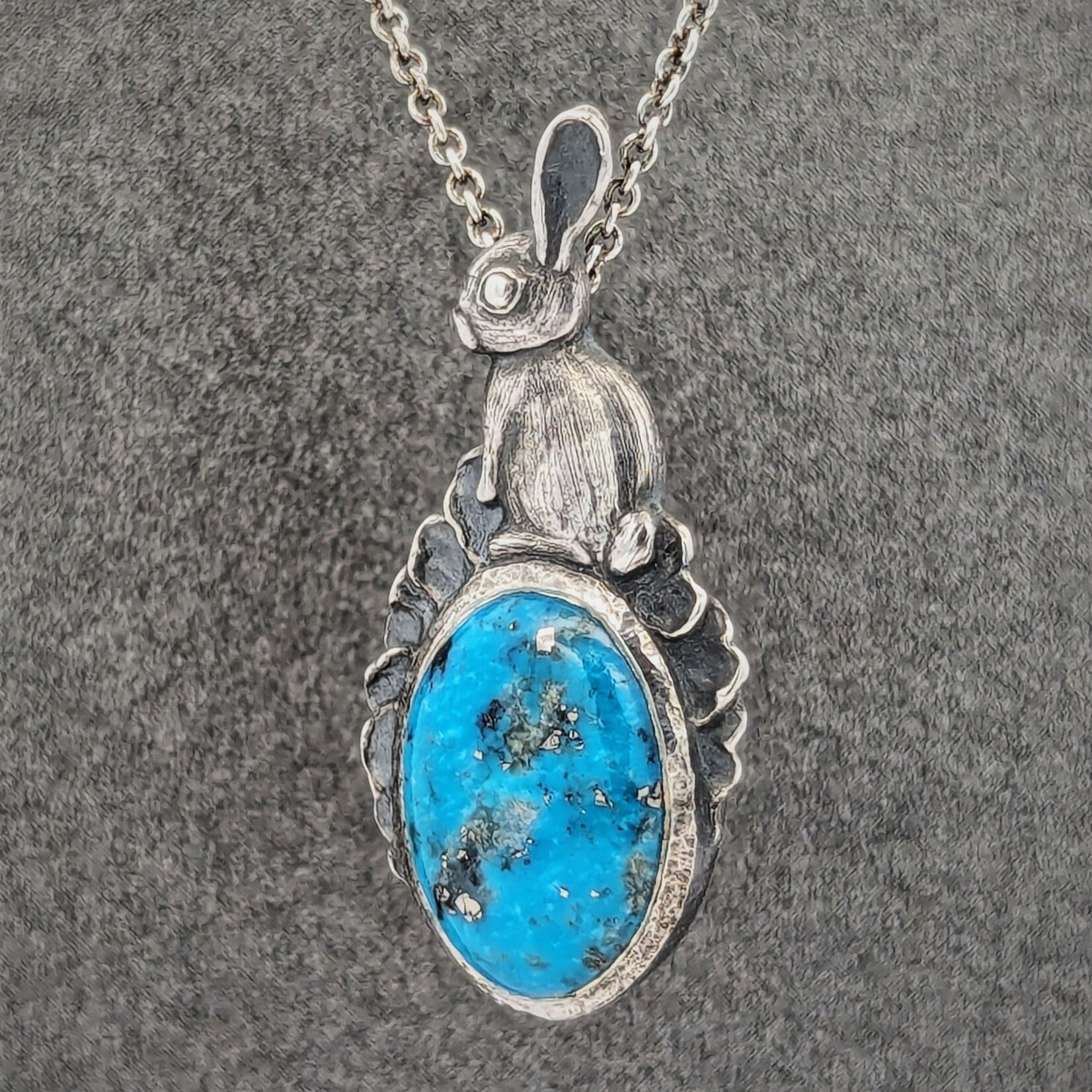 Carrie Nunes Jewelry Rabbit Pendant w/ Turquoise