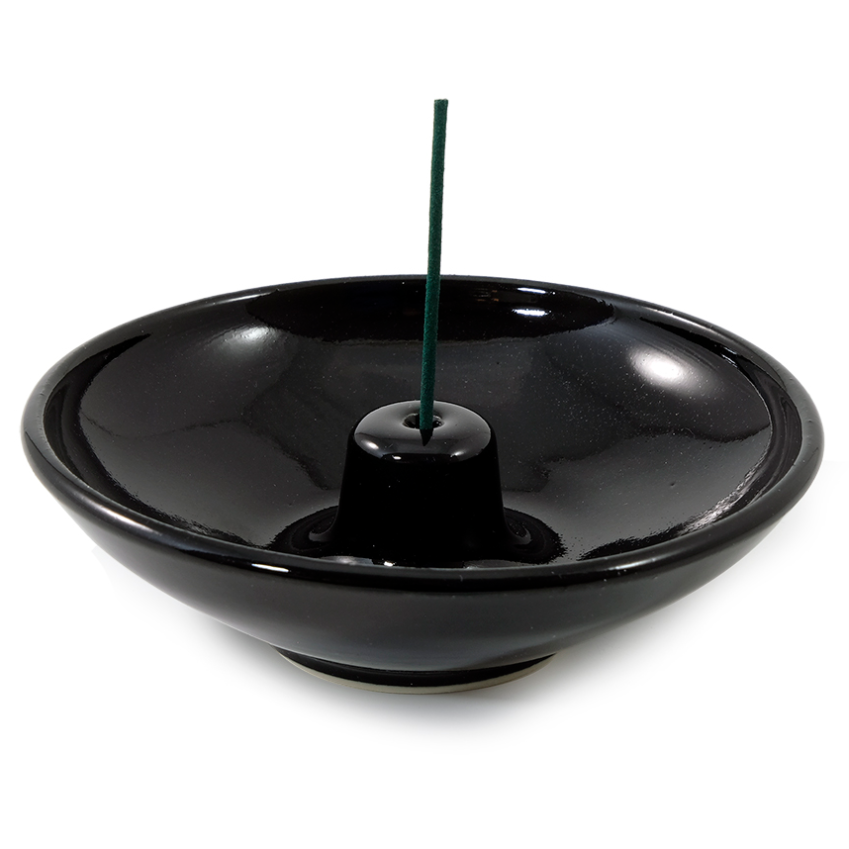 Incense Holder - Obsidian Wheel - Silver Bonsai Gallery