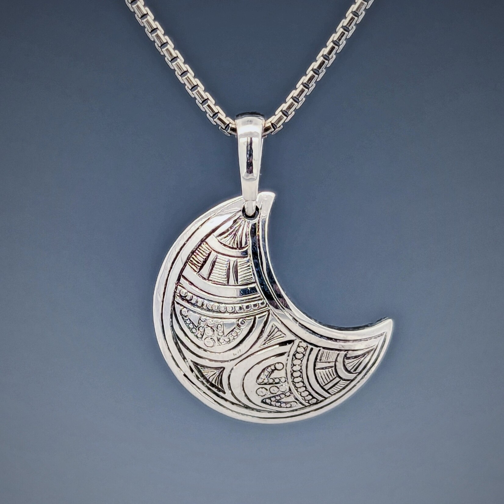 Modern Heirloom® Engraved 18mm Crescent Moon Necklace