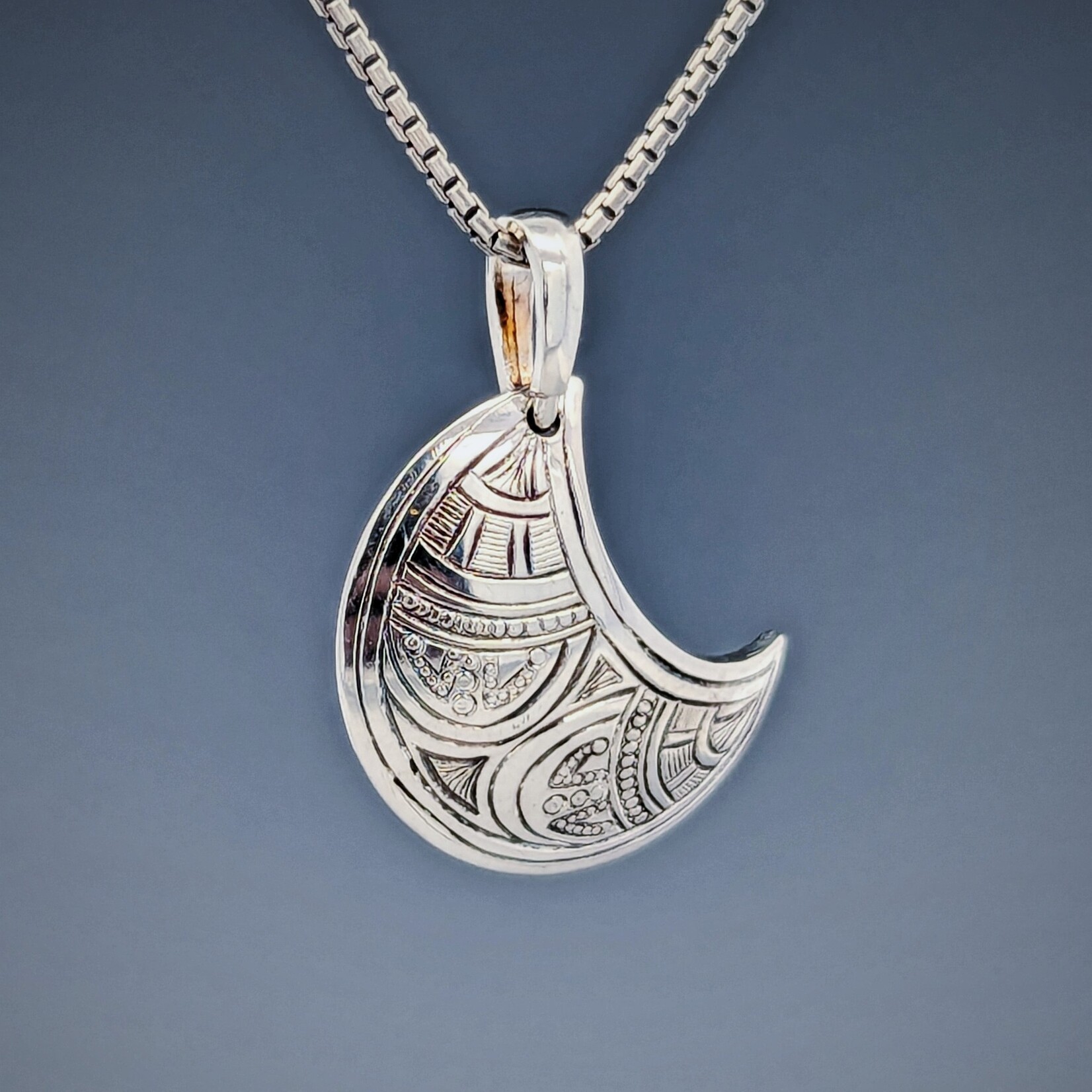 Modern Heirloom® Engraved 18mm Crescent Moon Necklace