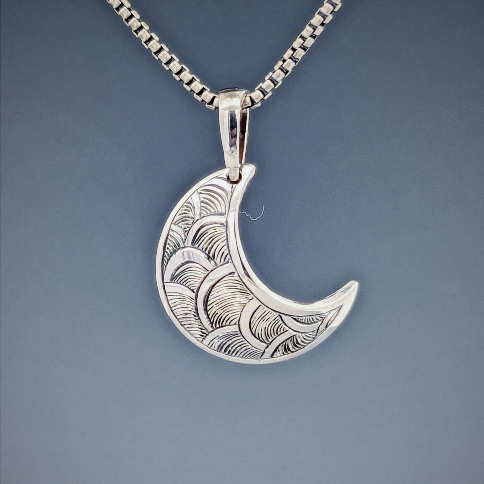 Modern Heirloom® Engraved 16mm Crescent Moon Necklace