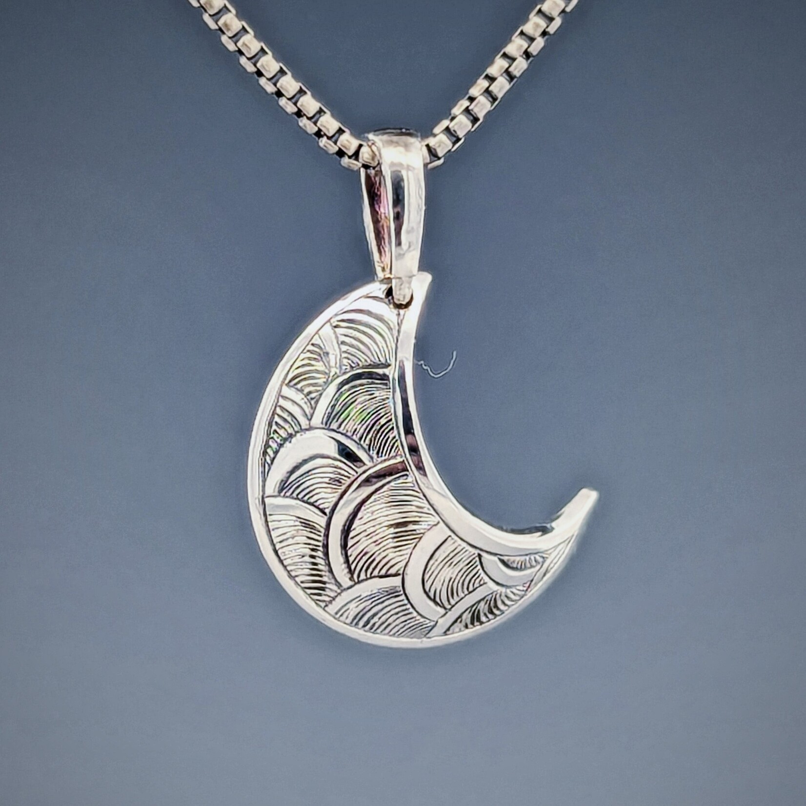 Modern Heirloom® Engraved 16mm Crescent Moon Necklace