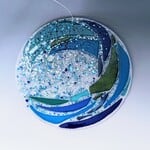 Joni White Glasswork Round Wave Hanging