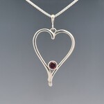 Modern Heirloom® Heart Forged Necklace with 5m Garnet