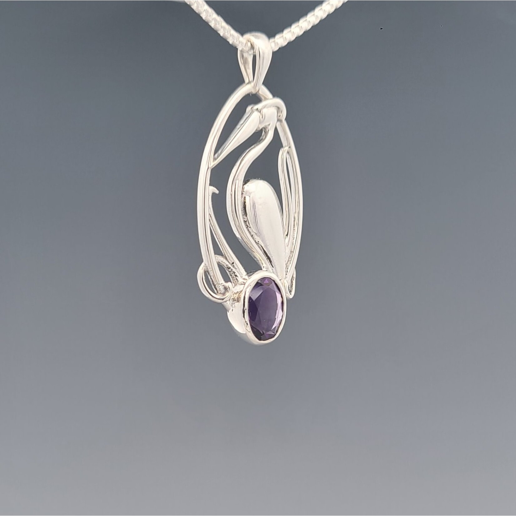 Modern Heirloom® Nouveau Crane Amethyst Gem 18" Sterling Necklace