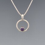 Modern Heirloom® Small 4mm Circle Pendant 16" Amethyst Cab