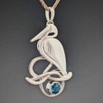 Modern Heirloom® Pelican & 5mm Blue Topaz Necklace