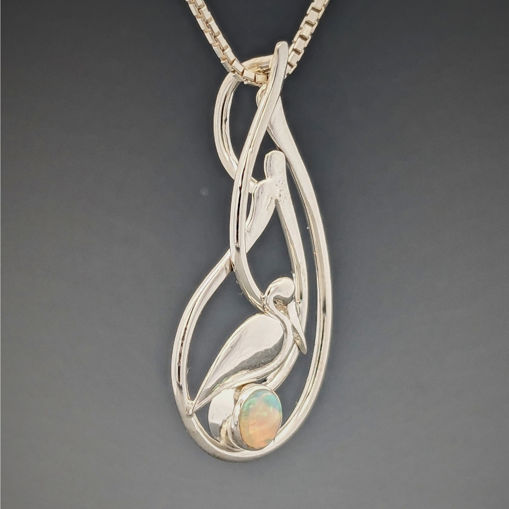 Modern Heirloom® Seagrass Pelican Pendant w/ 5mm Opal