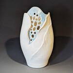 Pamela Lassiter Pottery Sand & Blue Bubbles Vase - Pamela Lassiter Pottery