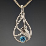 Modern Heirloom® Seagrass Pelican Pendant w/ 6mm Blue Topaz