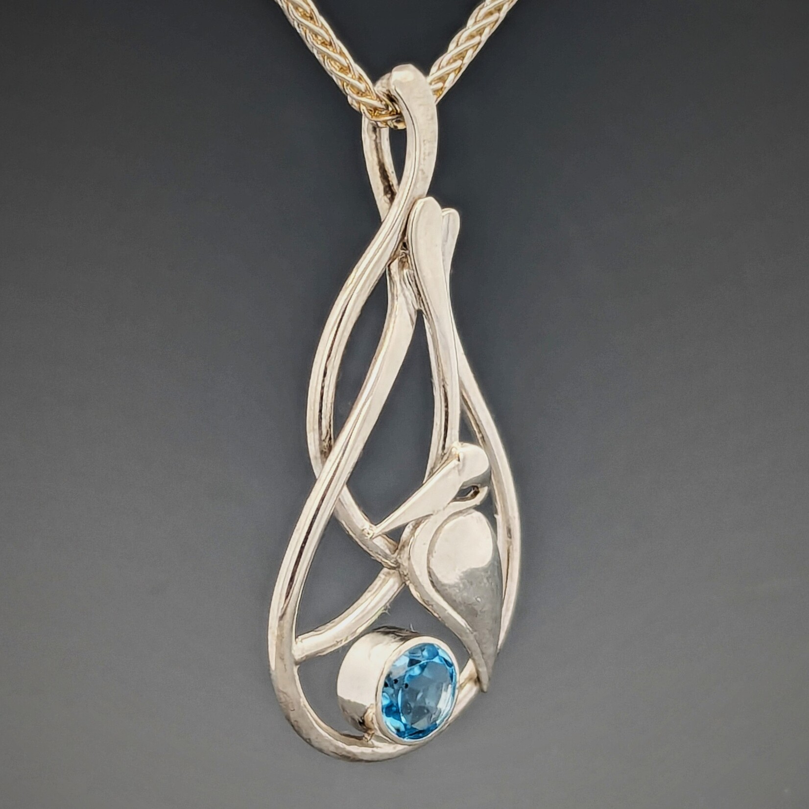 Modern Heirloom® Seagrass Pelican Pendant w/ 6mm Blue Topaz