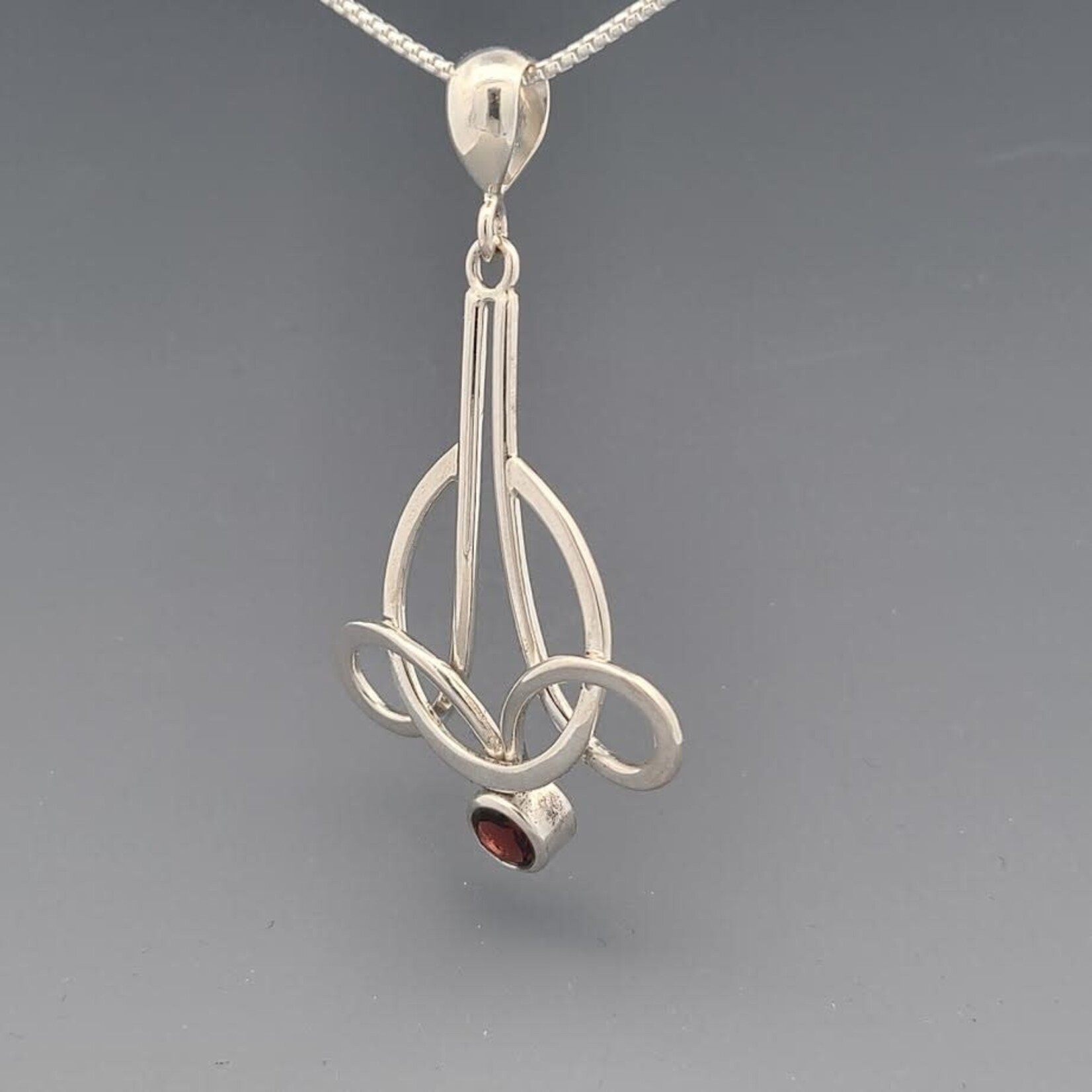Modern Heirloom® Elegant Hand Forged Garnet Necklace