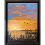 Catherine Hamill Art "Pelicans Over Duck Harbor"