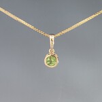 14KY Filigree Pendant w/ 5mm Peridot on 16" Spiga