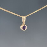 14KY Filigree Pendant w/ 5mm Amethyst on 16" Spiga