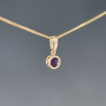 14KY Filigree Pendant w/ 5mm Amethyst on 18" Octava