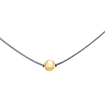 Marathon Jewelry Cape Cod Necklace, 14K Yellow Gold Bead on 16" Sterling Snake Chain