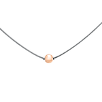 Marathon Jewelry Cape Cod Necklace, 14K Rose Gold Bead on 18" Sterling Snake Chain