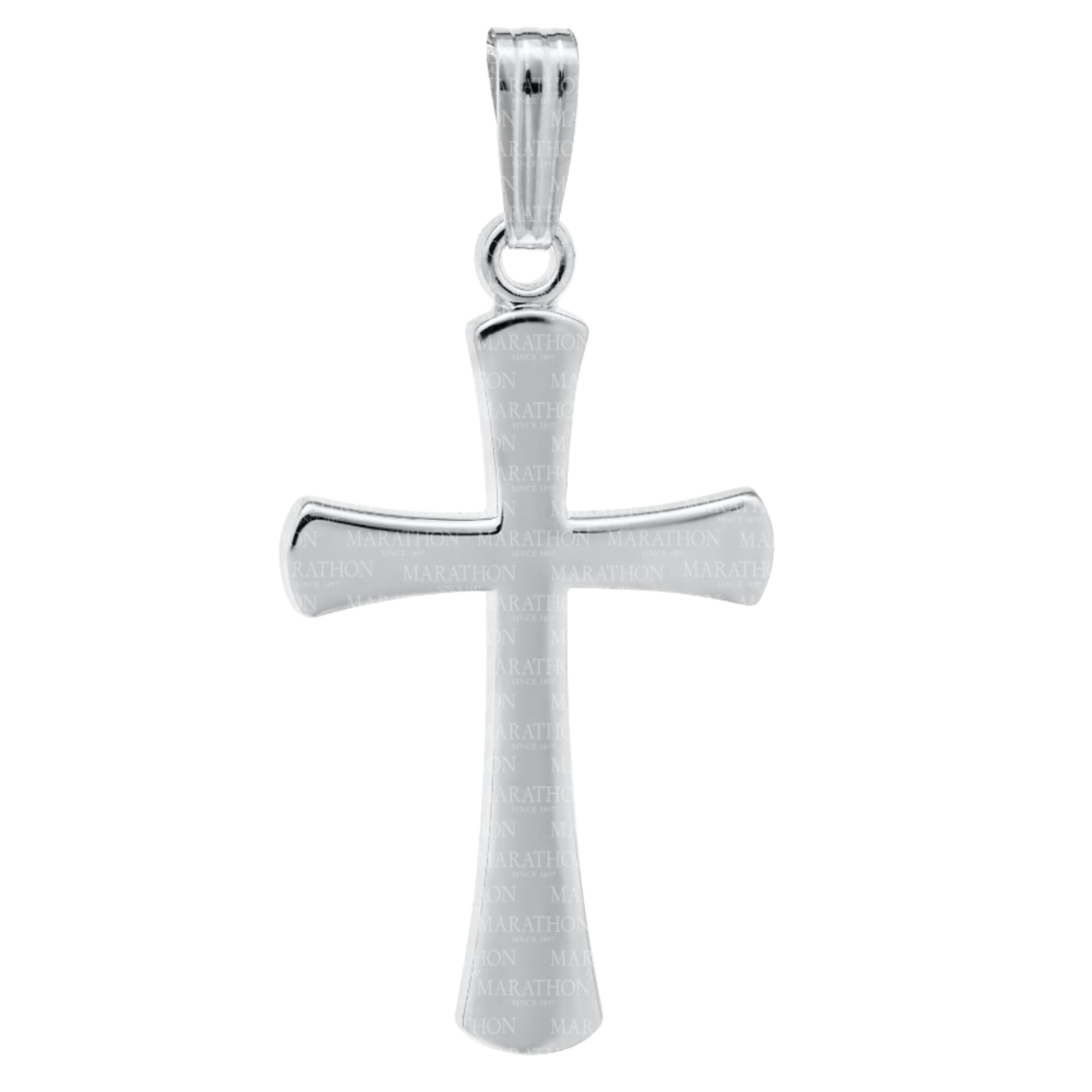 Marathon Jewelry Simple Sterling Silver Cross 18" Necklace