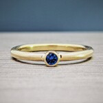 Modern Heirloom® Bezel Set Ceylan Sapphire Half Round Band, 2.0mm, Comfort Fit 18K Yellow