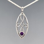 Modern Heirloom® Almond Nouveau Pendant 6mm Amethyst 22" Spiga